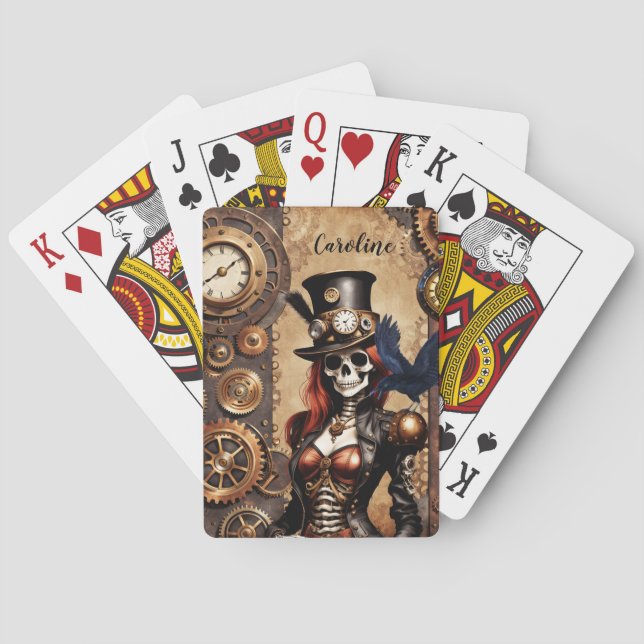 Baraja De Cartas Cutest Steampunk Skeleton (Reverso)