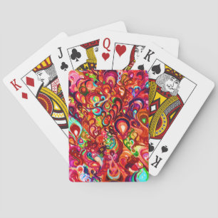 Baraja De Cartas Cuto colorido de pintura de giro abstracto Funda-M