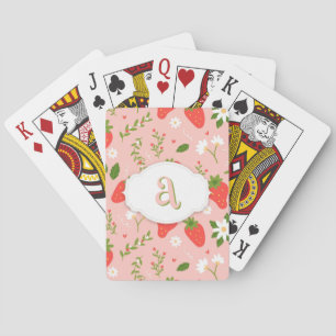 Baraja De Cartas Cuto patrón de fresa tarjetas de reproducción clás