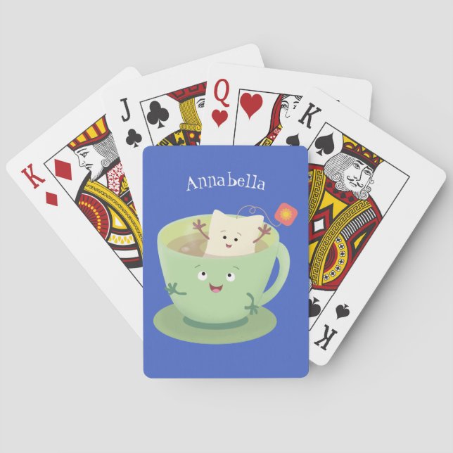 Baraja De Cartas Cuto teabag taza personalizado personaje de humor (Reverso)