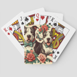 Baraja De Cartas Cuto Vintage American Pit Bull Terrier