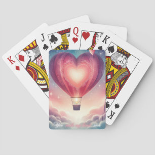 Baraja De Cartas Cuto y colorido globo del corazón de San Valentín