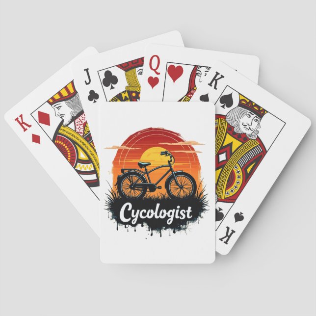 Baraja De Cartas Cycologist Bike Adventure: Tee gráfico atardecer (Reverso)