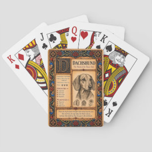 Baraja De Cartas Dachshund, Arte de Bestiario Medieval