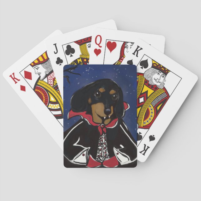 Baraja De Cartas Dachshund de Halloween (Reverso)