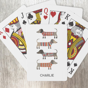 Baraja De Cartas Dachshund Sausage Dog Personalizado