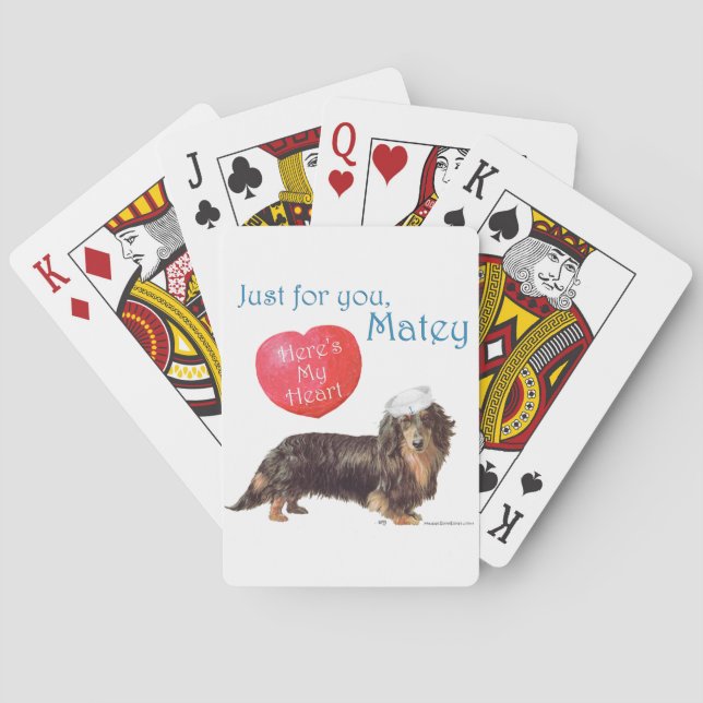 Baraja De Cartas Dachshund Valentine (Reverso)