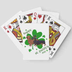 Baraja De Cartas Dachshunds Día de San Patricio