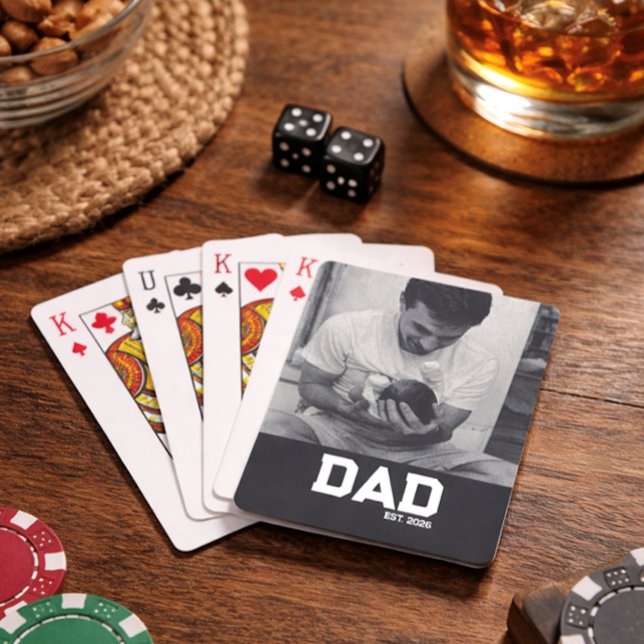 Baraja De Cartas Dad Est Photo Black & White Year Father's Day  (Subido por el creador)
