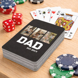 Baraja De Cartas Dad Established 3 Photo Customizable Year Gift