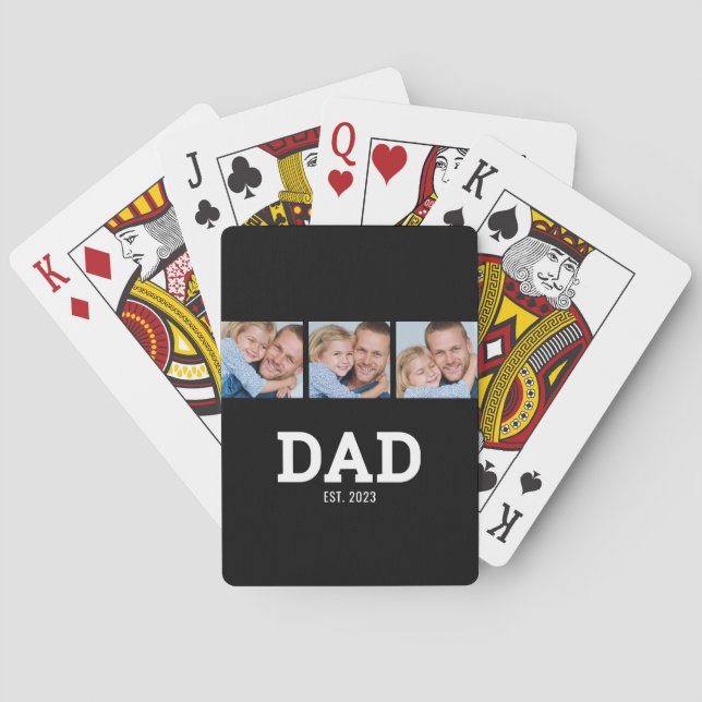 Baraja De Cartas Dad Established Modern Bold Black 3 Photo (Reverso)