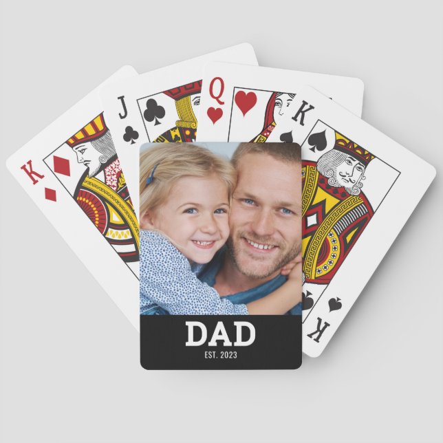 Baraja De Cartas Dad Established Script Black Photo (Reverso)