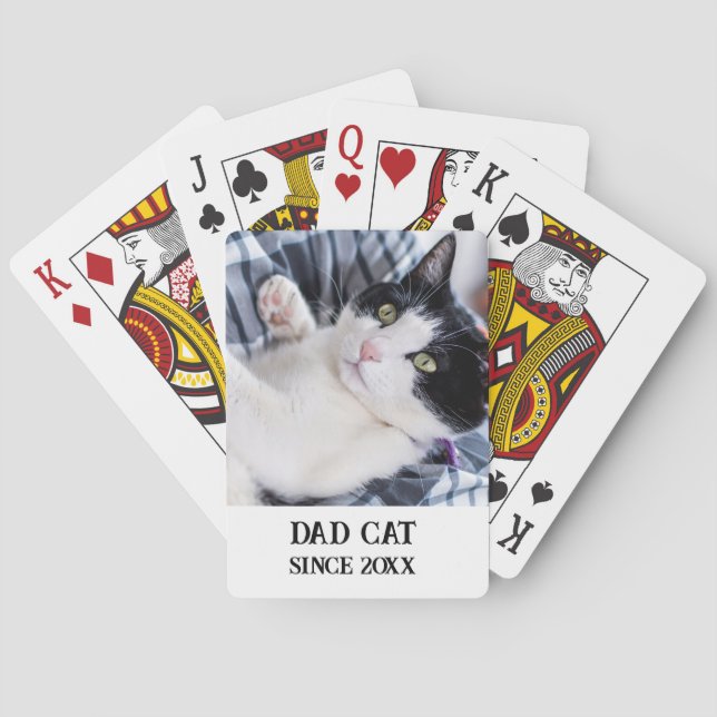 Baraja De Cartas Daddy cat since Photo cute cat (Reverso)
