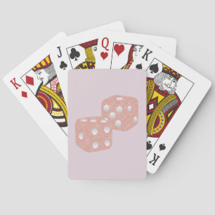 Baraja De Cartas Dados de purpurina rosados de chica