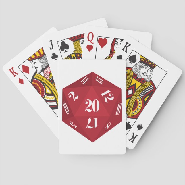Baraja De Cartas Dados rojos 20-Sided (Reverso)