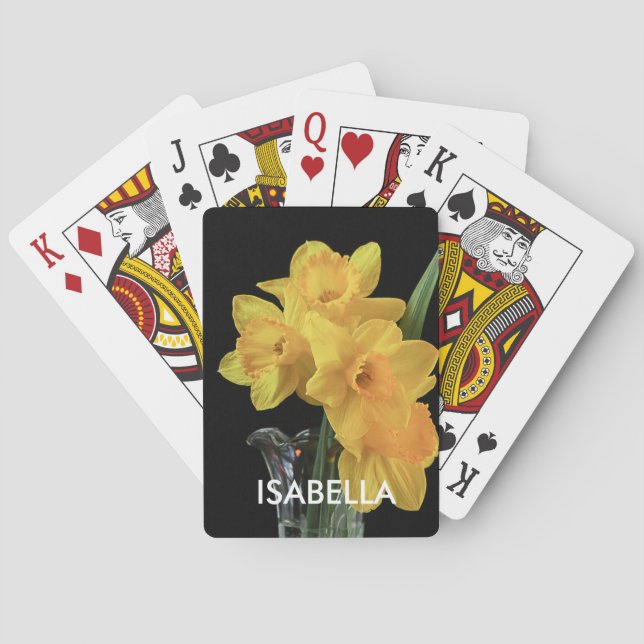 Baraja De Cartas Daffodil amarillo personalizado (Reverso)