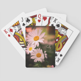 Baraja De Cartas Daisies Flores Con Hue Rosa