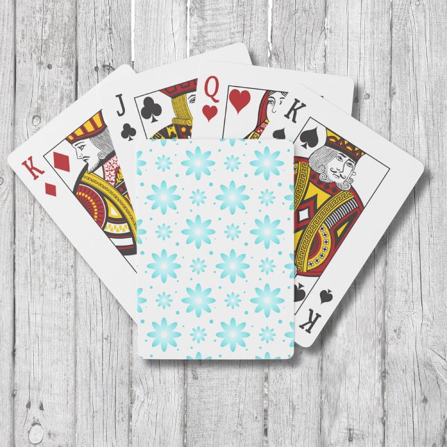 Baraja De Cartas Daisy delicado blanco y turquesa, patrón de puntos (Subido por el creador)