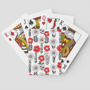Baraja De Cartas Daisy doodles en rojo y negro