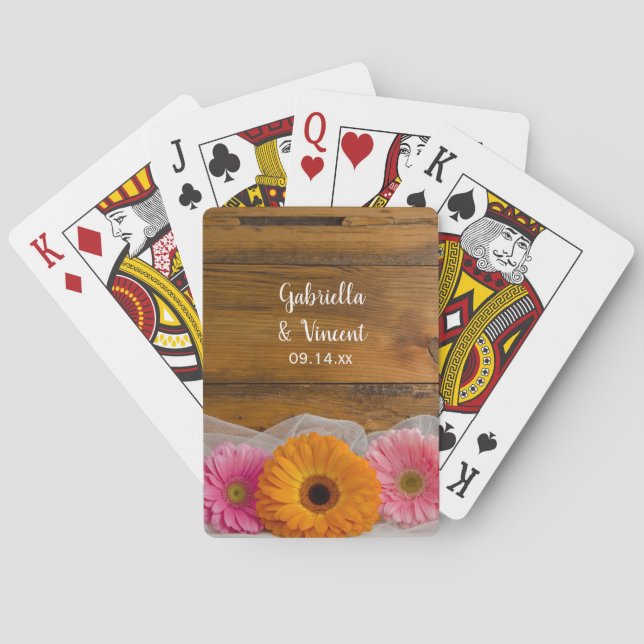 Baraja De Cartas Daisy Trio Country Barn Boda (Reverso)