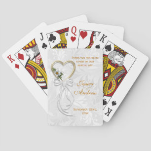 Baraja De Cartas Dalia Romántica, Corazón de Oro y Cinta Blanca