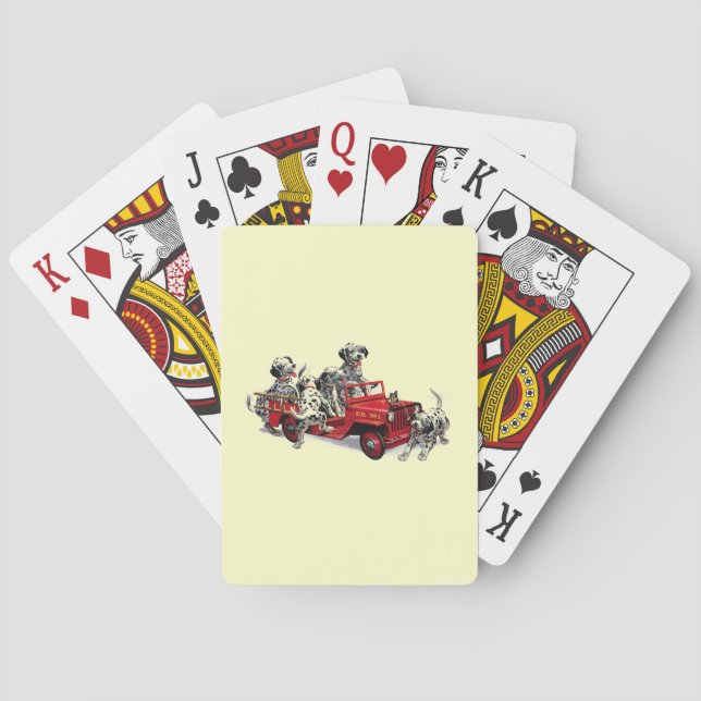 Baraja De Cartas Dalmatian Pups with Fire Truck (Reverso)