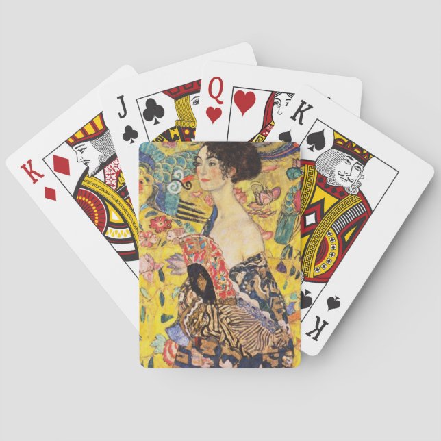 Baraja De Cartas Dama con abanico de Gustav Klimt (Reverso)