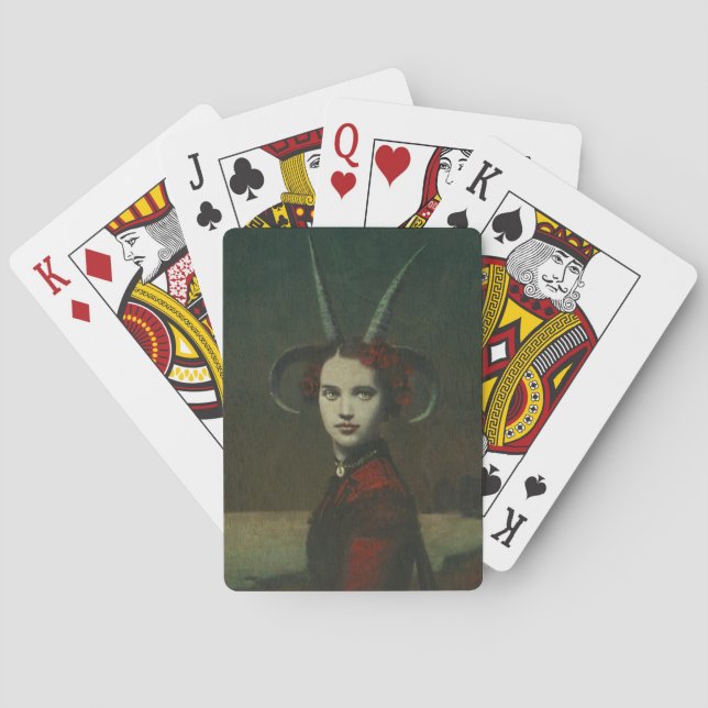 Baraja De Cartas Dama De Cuerdas En Rojo (Reverso)