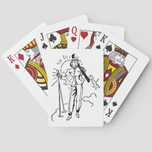 Baraja De Cartas Dama de esquí retro