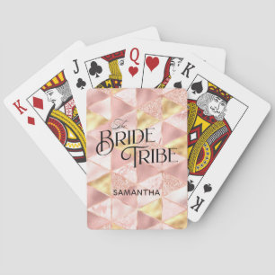 Baraja De Cartas Dama de Honor Rosa Dorado Harlequin Diamante Damas