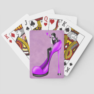 Baraja De Cartas Dama de moda en tarjetas de juegos rosadas de Stil