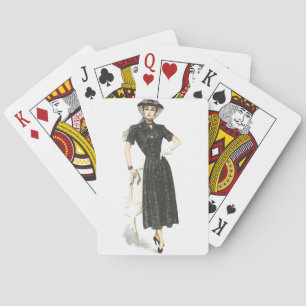 Baraja De Cartas Dama Victoriana Vintage Moda Retro Elegante