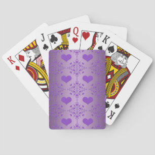 Baraja De Cartas Damasco de bonito Lavender Purple Heart