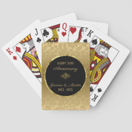 Baraja De Cartas Damasco de gradiente de oro - Aniversario