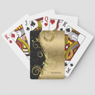 Baraja De Cartas Damasco De Oro Y Negro
