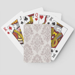Baraja De Cartas Damasco Floral Clásico Acuarela Taupe Suave