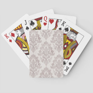 Baraja De Cartas Damasco Floral Clásico Acuarela Taupe Suave