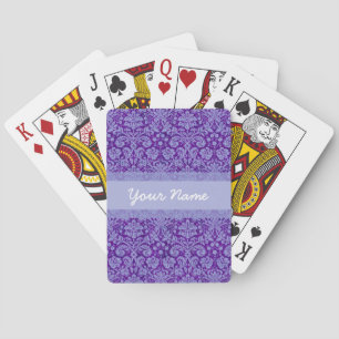 Baraja De Cartas Damasco púrpura Personalizado