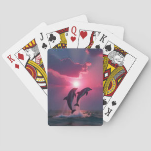 Baraja De Cartas Danza de la puesta del sol: Delfines en armonía