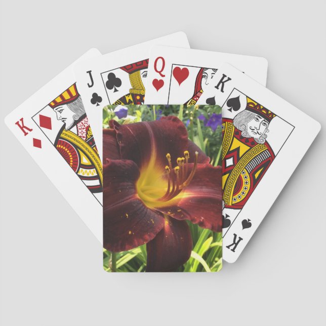 Baraja De Cartas DAYLILY "Dominic" Dark Wine. (Reverso)