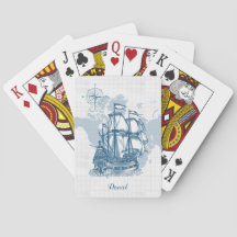 Baraja de Cartas de Barco de Vela Náutico con Nomb