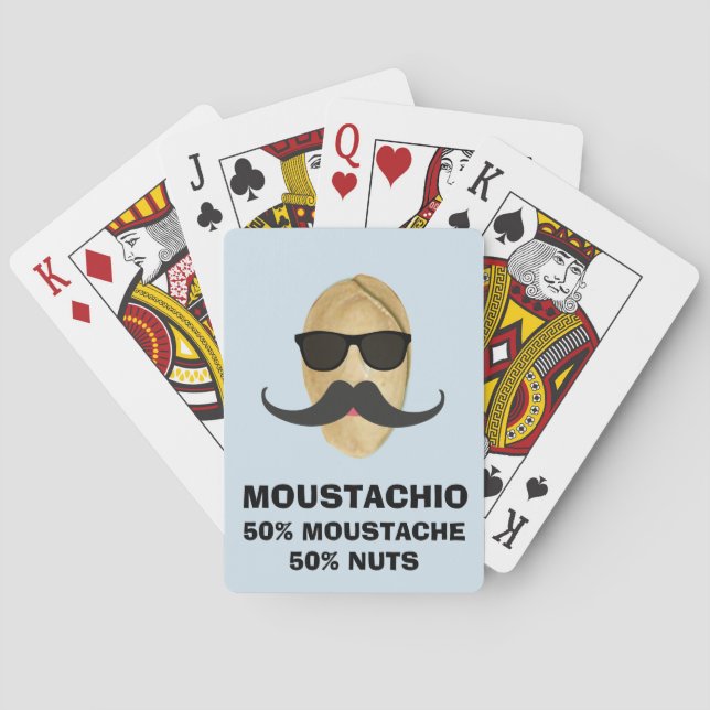 Baraja de Cartas de Bromas con Bigote de Pistacho  (Reverso)