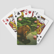 Baraja de Cartas de Capibara Zen Mirando el Estanq