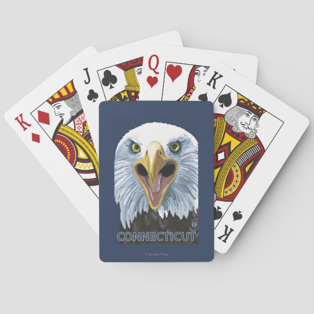 Baraja De Cartas De ConnecticutEagle cierre para arriba (Reverso)
