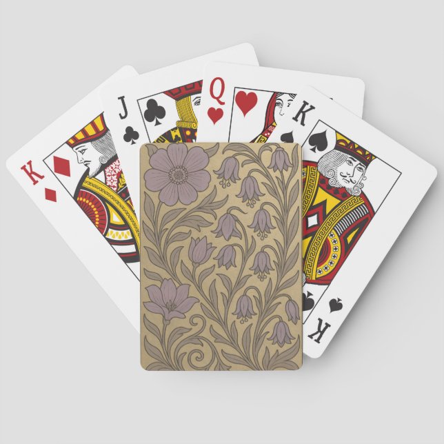 Baraja de Cartas de Flores Art Nouveau Doradas (Reverso)