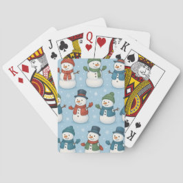Baraja de Cartas de Hombres de Nieve y Copos de Ni