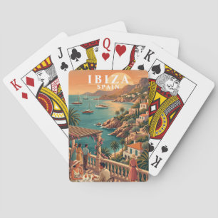 Baraja de Cartas de Ibiza Arte de Viaje Vintage Es