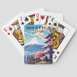 Baraja de Cartas de Japón Monte Fuji Vintage Viaje