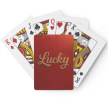 Baraja de Cartas de Lujo con Letra Lucky Roja y Do