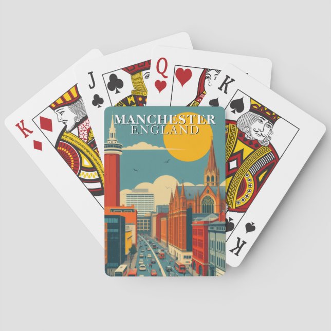 Baraja de Cartas de Manchester Inglaterra Vintage (Reverso)
